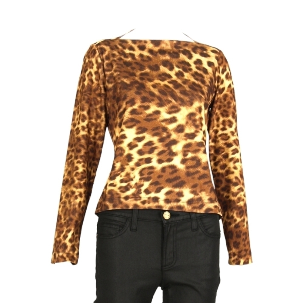 Juliana Collezione Leopard Print Top